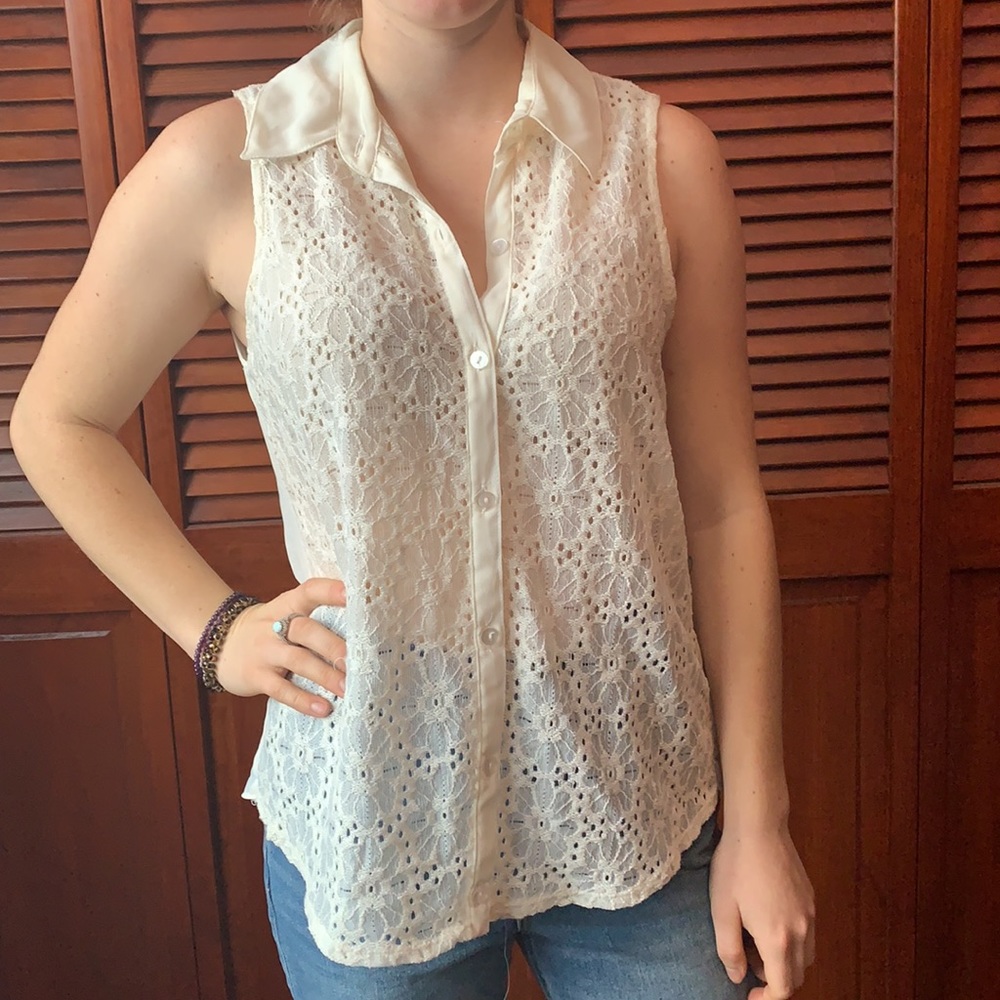 Flowey lace tank top